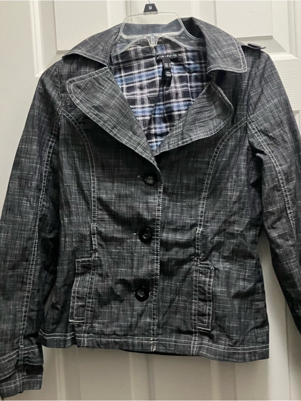 F.A.N.G Y2K Style Denim Dark Gray Blazer M